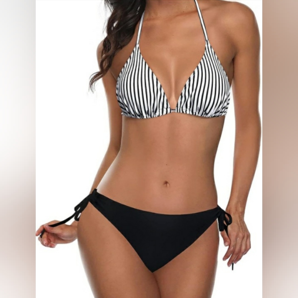 Tempt Me Women Triangle Bikini Sets Halter Two Piece Sexy Swimsuit